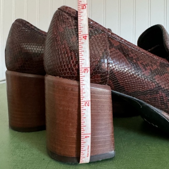 NWT Bruno Ricci for Diane B ALIMA Chunky Loafers in Brown Snake Leather *Italy* - Picture 5 of 14